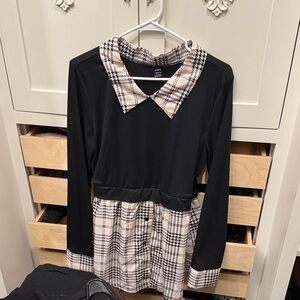 SHEIN Black and Plaid Tunic Top